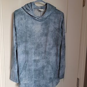 Lularoe-Medium blue long sleeve shirt with hood